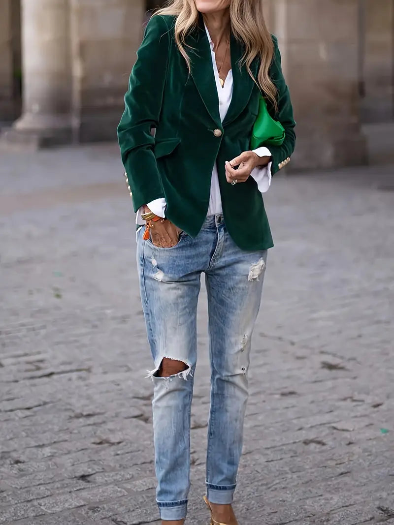 Caterina™ | Elegant blazer i velour