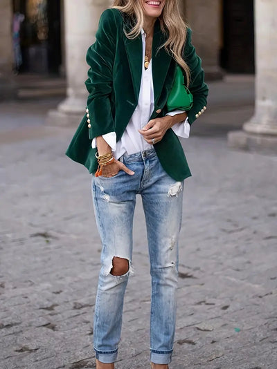 Caterina™ | Elegant blazer i velour