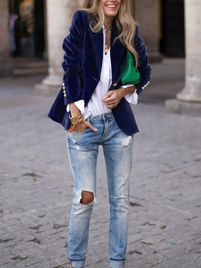 Caterina™ | Elegant blazer i velour
