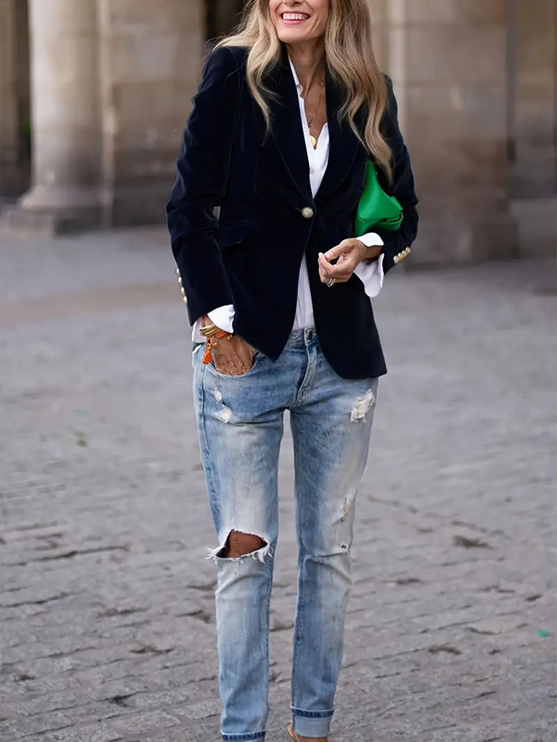 Caterina™ | Elegant blazer i velour