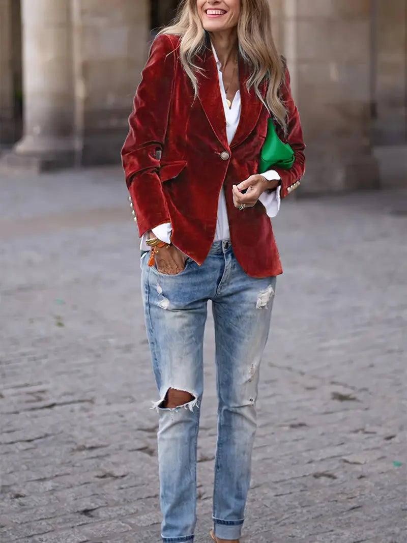 Caterina™ | Elegant blazer i velour