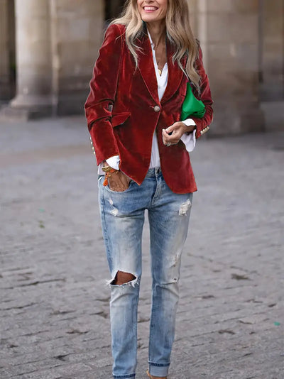 Caterina™ | Elegant blazer i velour